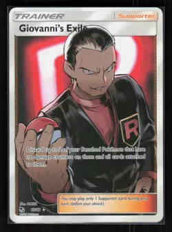 Giovanni's Exile (Full Art) Holo Ultra Rare Pokemon Hidden Fates 67/68 NM - Image 1