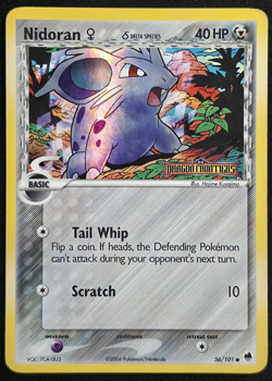 Nidoran F 56/101 Reverse Holo Delta Species Pokemon Dragon Frontiers Stamped MP - Image 1