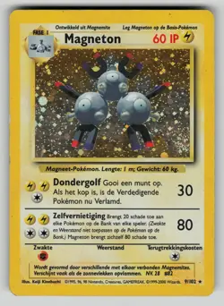 Magneton 9/102 Base Set Unlimited Holo Pokemon MP - Image 1