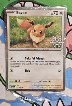 EEVEE Pokemon Snowflake Stamp 133/165 Holiday Calendar Promo SEALED - Image 1