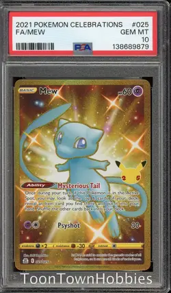 PSA 10 Pokemon - Mew 025/025 Gold - Celebrations 25th Full Art - Image 1