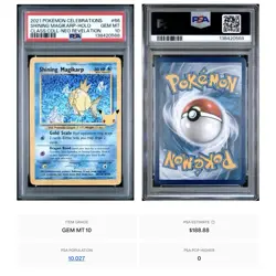 2021 Pokemon Celebrations Shining Magikarp Holo Neo Revelation #66 PSA 10 - Image 3