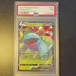 Pokemon TCG Venusaur V 01/73 Champion's Path Ultra Rare Holo 220 HP PSA 7 - Image 1
