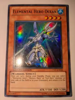 Yugioh Elemental Hero Ocean CT07-EN018 Super Rare Limited Edition NM - Image 1