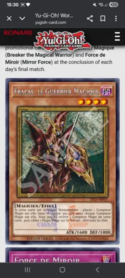 Yugioh World Championship 2025 Envelope (Magical Breaker and Mirror Force) - Image 2