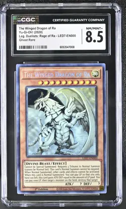 CGC 8.5 Yugioh The Winged Dragon of Ra LED7-EN000 2020 Ghost Rare 1st Edition - Image 1
