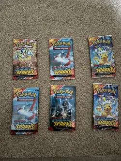 TCG Pokemon, Surging Sparks Sealed Booster Packs , Lot of 6 - Image 1