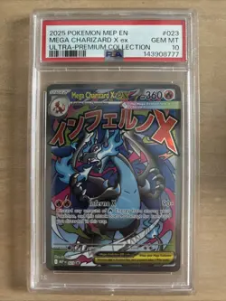 Pokemon TCG Charizard x EX Mega Evolution 023 Promo Card PSA 10 - Image 1