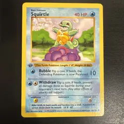 Pokemon Squirtle Base Set Shadowless First Edition 063/102 - Image 1