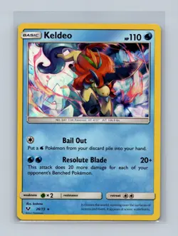 Keldeo 26/73 Holo Rare Shining Legends Pokemon Holo Lightly Played - Image 1
