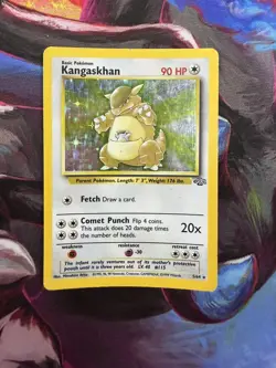 Pokemon TCG Jungle Holo Card Kangaskhan, 5/64, Unlimited Rare, Vintage 1999 HP - Image 1