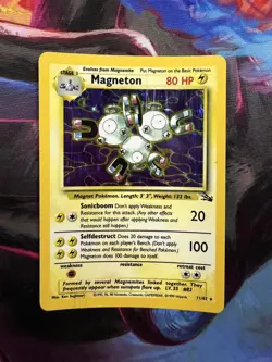 Pokemon Magneton Fossil Holo 11/62 Trading Card HP/DMG - Image 1
