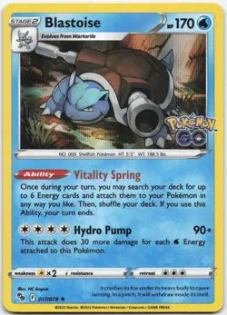 Blastoise 017/078 Holo Rare Pokemon GO Pokemon Lightly Played - Image 1