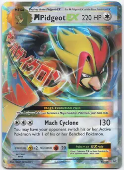M Pidgeot EX 65/108 Holo EX Rare Evolutions Pokemon Moderately Played - Image 1