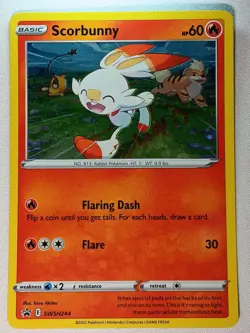 Scorbunny (Cosmos Holo) SWSH244 Holo Promo Sword & Shield Promo Pokemon LP - Image 1