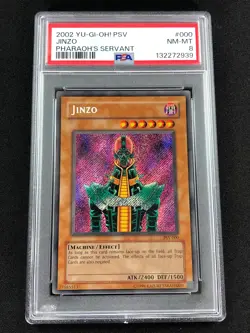 Yugioh 2002 Jinzo PSV-000 PSA 8 Secret Rare - Image 1
