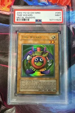 2002 Yu-Gi-Oh Time Wizard Metal Raiders MRD-065 PSA 9 - Image 1
