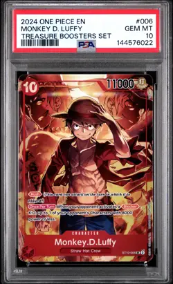 2024 ONE PIECE PROMOS TREASURE BOOSTERS SET #006 MONKEY D. LUFFY PSA 10 - Image 1