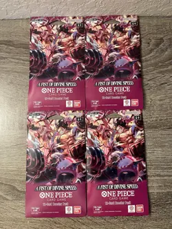 One Piece Card Game OP-11 A Fist of Divine Speed Sleeved Booster Pack Sealed X4 - Image 1