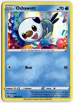 Oshawott - (Cosmo Holo) SWSH222 Holo Pokemon SWSH: Sword & Shield Promo Cards LP - Image 1