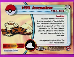 Arcanine Topps Chrome Card #59 LP - Image 2