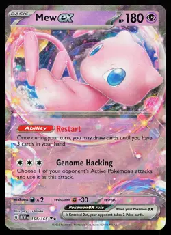 Mew ex 151/165 Holo Rare English 151 Pokemon Card - Image 1
