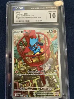 Pokemon TCG Riolu Mega Evolution Promo Card CGC 10 Gem Mint - Image 1