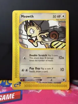 Meowth Regular Rare 121/165 E-Card Expedition Base Set LP - Image 1