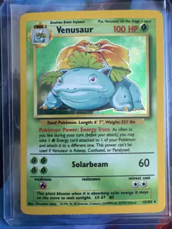 1999 Pokemon Base Set Venusaur Holo Card 15/102 - Image 1