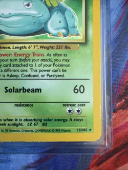 1999 Pokemon Base Set Venusaur Holo Card 15/102 - Image 4