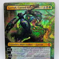 Garruk Cursed Huntsman 0099 Bloomburrow Imagine Critters Foil Borderless MTG - Image 1