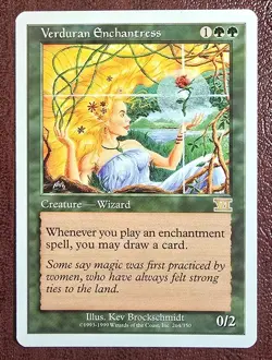 Verduran Enchantress - MtG 6th Edition - Rare NM 1999 - Image 2