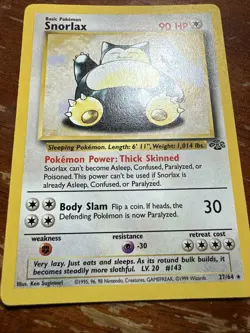 Pokemon Snorlax Rare 27/64 Jungle 90 HP Basic Unlimited Regular English - Image 3