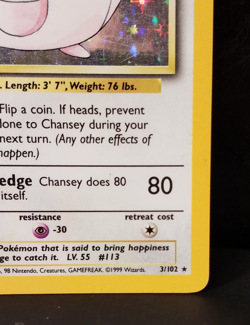 Pokemon TCG Chansey Base Set 2 Holo Unlimited Rare Card 3/130 MP/HP - Image 4
