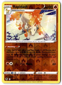 Rapidash 022/195 Reverse Holo Pokemon SWSH12: Silver Tempest NM - Image 1