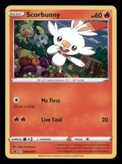 Scorbunny SWSH071 Holo Promo Sword & Shield Promo Pokemon TCG NM - Image 1