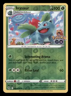 Ivysaur 002/078 Uncommon Pokemon GO Pokemon TCG Reverse Holo NM - Image 1
