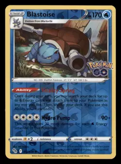 Blastoise 017/078 Holo Rare Pokemon GO Pokemon TCG Reverse Holo NM - Image 1