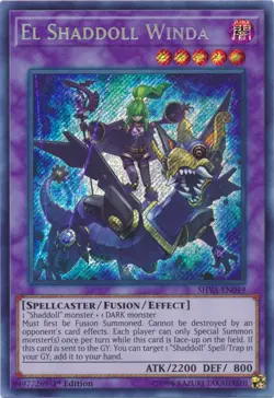 Yugioh! LP El Shaddoll Winda - SHVA-EN049 - Secret Rare - 1st Edition Lightly Pl - Image 1