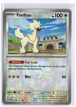 Furfrou (Poke Ball Pattern) 088/131 Holo Pokemon SV: Prismatic Evolutions NM - Image 1