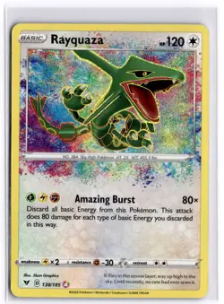 Rayquaza 138/185 Holo Pokemon SWSH04: Vivid Voltage NM - Image 1