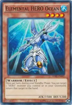 Yugioh! LP Elemental HERO Ocean - SDHS-EN002 - Common - Unlimited Edition Lightl - Image 1