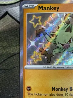 Pokemon 2024 Mankey #169/091 SV Paldean Fates Shiny Holo Rare Mint Condition - Image 4