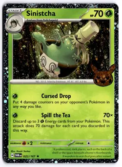 Sinistcha (Cosmos Holo) 022/167 Pokemon Trick or Trade BOOster 2024 LP - Image 1