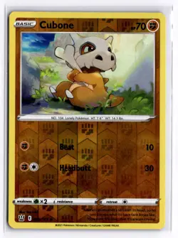 Cubone 069/163 Reverse Holo Pokemon SWSH05: Battle Styles NM - Image 1
