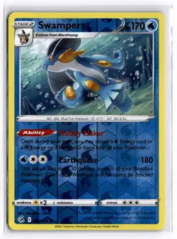 Swampert 064/264 Reverse Holo Pokemon SWSH08: Fusion Strike NM - Image 1