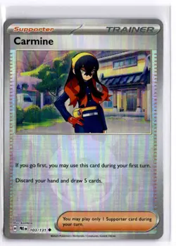 Carmine (Poke Ball Pattern) 103/131 Holo Pokemon SV: Prismatic Evolutions NM - Image 1