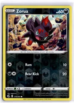 Zorua - (Eevee Stamped) 170/264 Reverse Holo Pokemon Battle Academy 2022 NM - Image 1