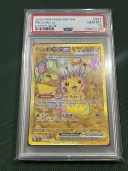2024 Pokemon SV Surging Sparks SSP EN Pikachu Ex #247/191 PSA 10 - Image 2
