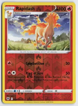 Rapidash 022/189 Reverse Holo Pokemon SWSH10: Astral Radiance NM - Image 1